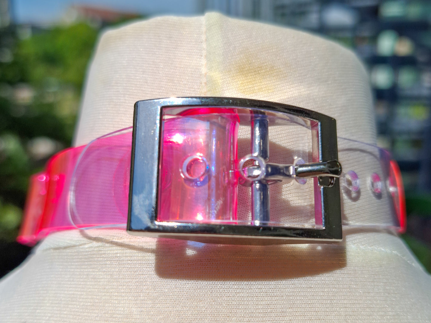 Hedone Pink Heart Ring Martingale Choker