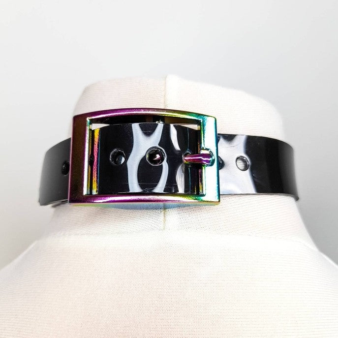 Hecate Rainbow Heart Lock Chain Choker