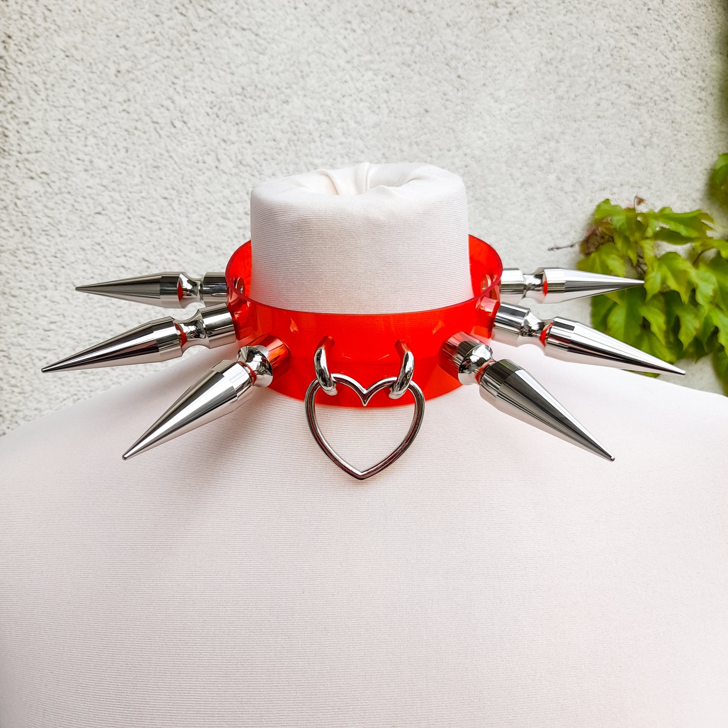 Heartbreaker Huge Spiked Heart Ring Choker