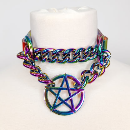 Heiden Regenbogen Pentagramm Martingale Kettenhalsband