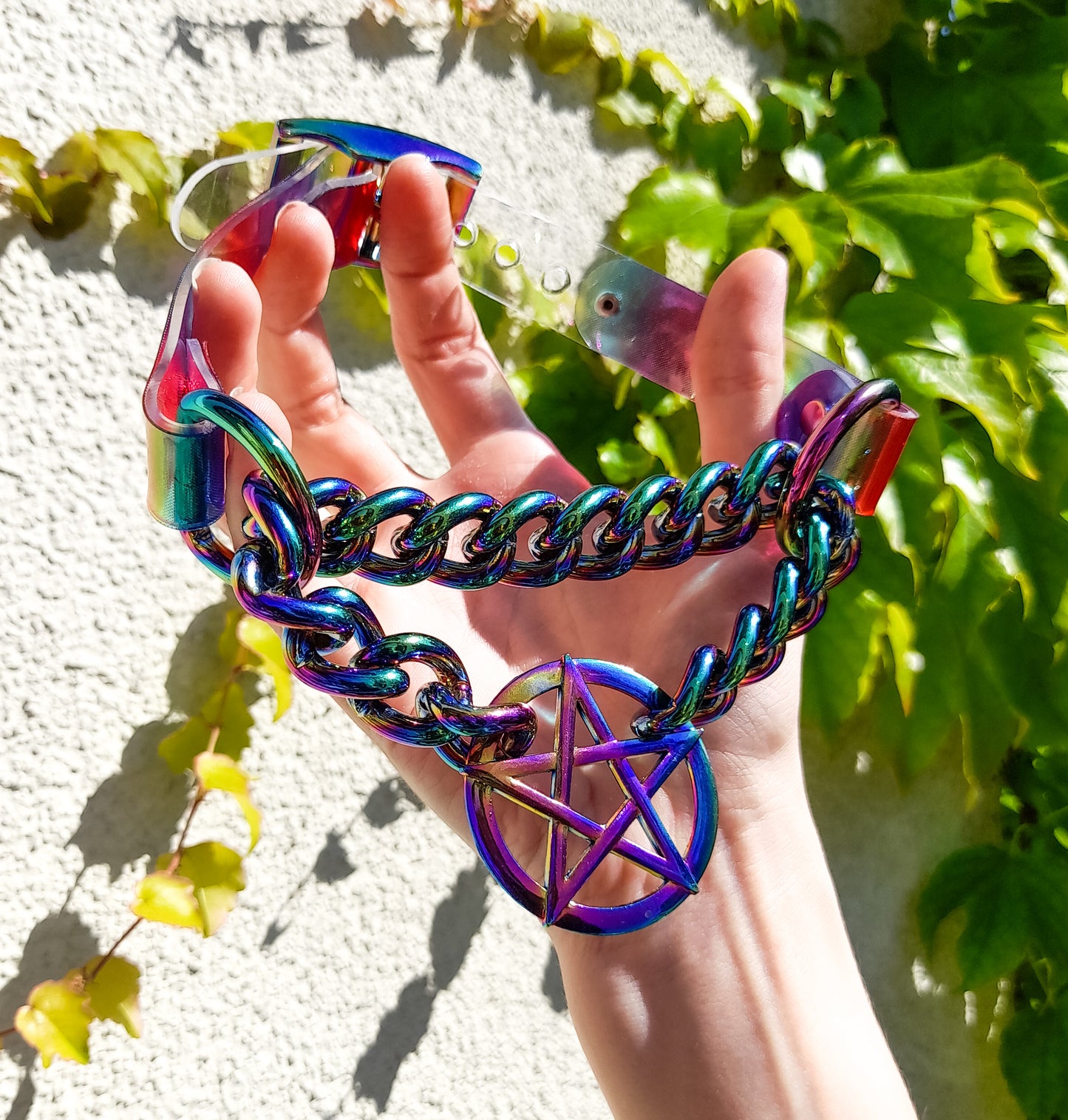 Heiden Regenbogen Pentagramm Martingale Kettenhalsband