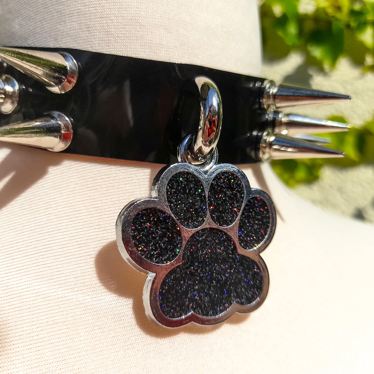 Good Boy Black Spiked Paw Choker