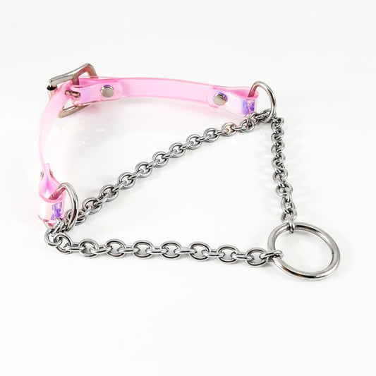 Pink Iridescent Mini Martingale O Ring Collar Choker *Ready to Ship*