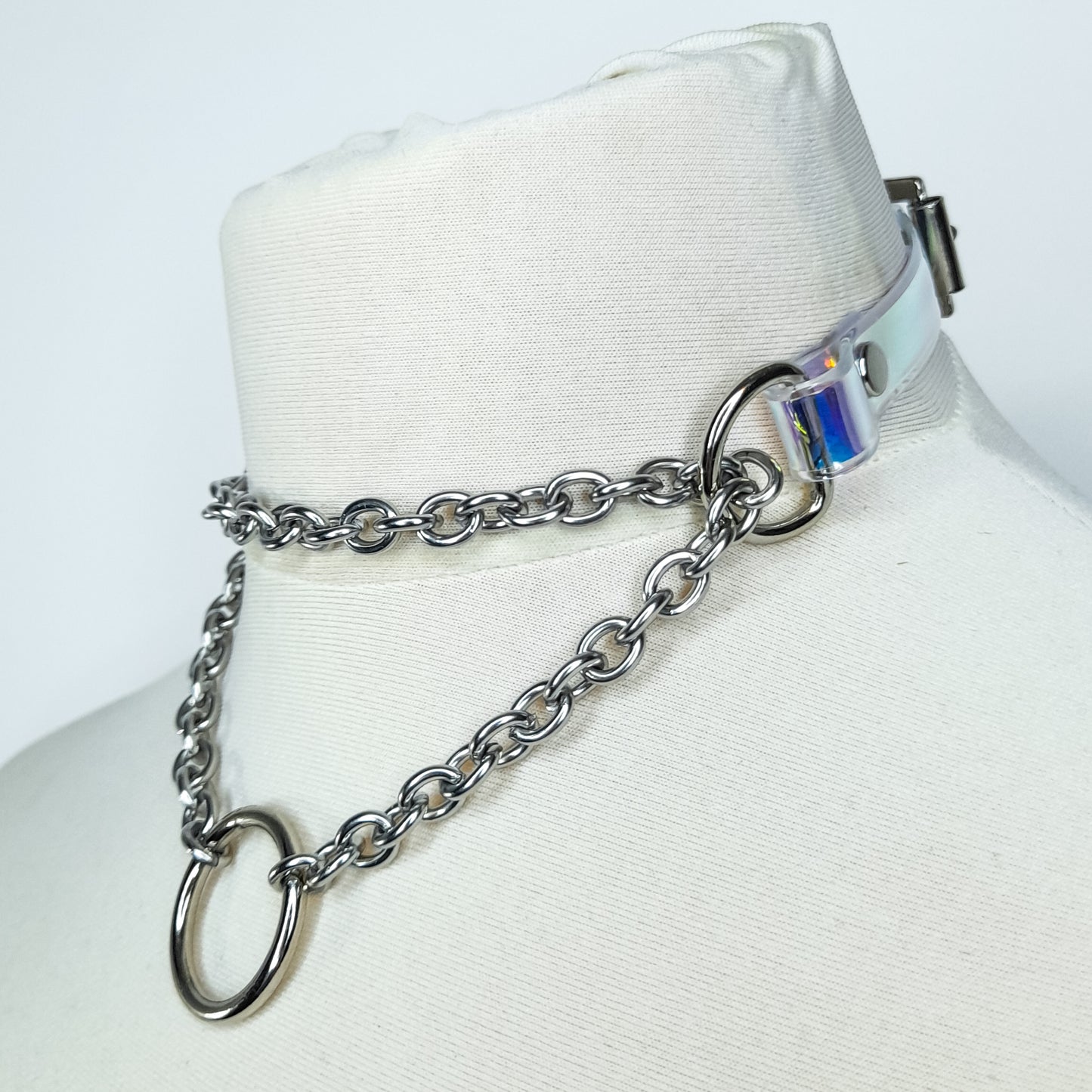 Mini Martingale O Ring Collar Choker in Iridescent Colours