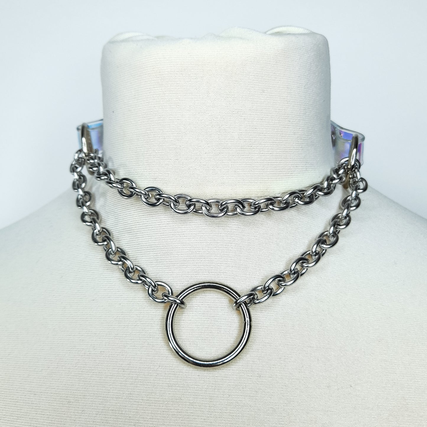 Mini Martingale O Ring Collar Choker in Iridescent Colours