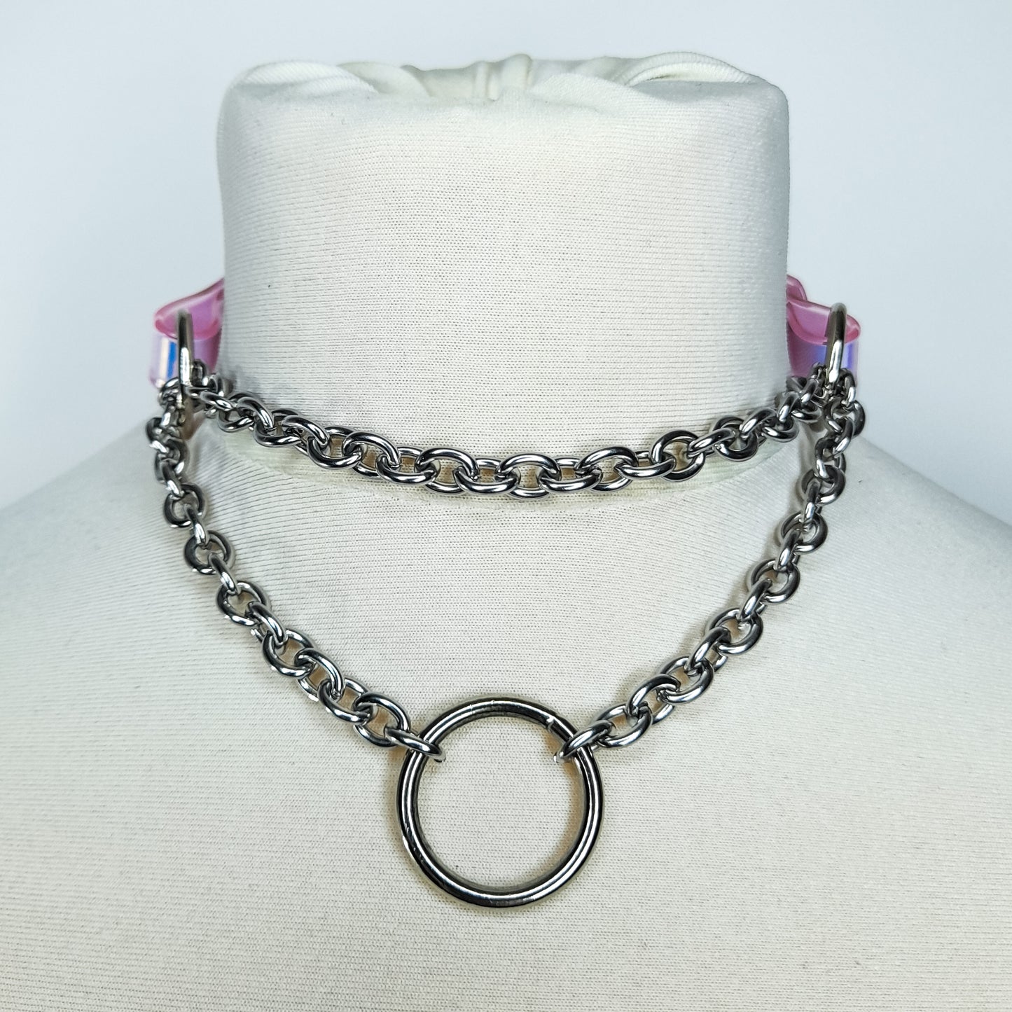 Mini Martingale O Ring Collar Choker in Iridescent Colours