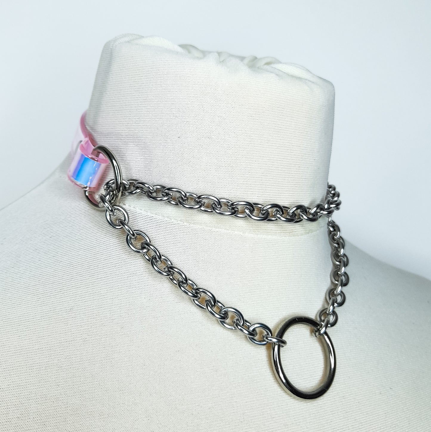 Mini Martingale O Ring Collar Choker in Iridescent Colours