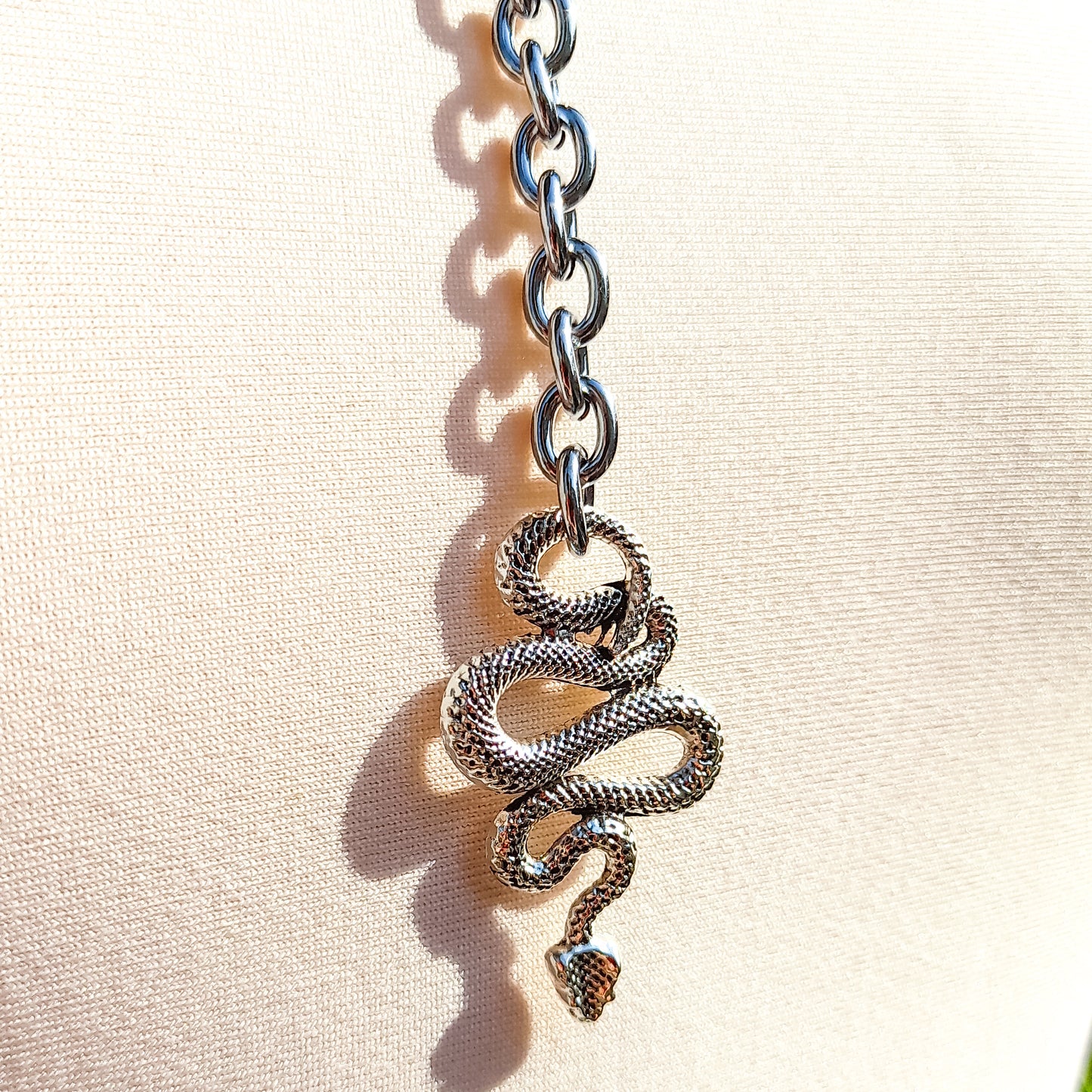 Serpent Silver Slip Chain Necklace