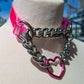 Hedone Pink Heart Ring Martingale Choker