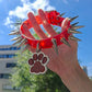 Good Boy Red Spiked Paw Choker