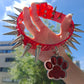 Good Boy Red Spiked Paw Choker