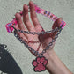 Pink Spiked Martingale Chain Collar Choker